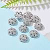 Eco-Friendly 6-Petal Flower Brass Micro Pave Cubic Zirconia Bead Caps ZIRC-M098-01P-FF-6