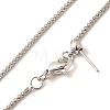 1.5mm Rack Plating Brass Wheat Chain Adjustable Slider Necklaces for Women Men MAK-L044-36P-2