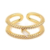 Brass Micro Pave Cubic Zirconia Cuff Rings for Women RJEW-S392-22G-2