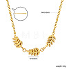 304 Stainless Steel Triple Leaf Pendant Necklaces for Women WG74C14-01-5