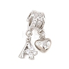 Alphabet Brass Micro Pave Clear Cubic Zirconia Pendants KK-Z151-20P-2