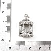 Brass Micro Pave Clear Cubic Zirconia Clear Locket Pendants KK-H524-09P-3