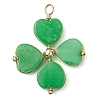 Natural Howlite/Green Aventurine/Malaysia Jade/Rose Quartz/Synthetic Turquoise Clover Pendants PALLOY-JF03181-3