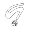 Alloy Snake Pandant Necklace with Stainless Steel Box Chains NJEW-K245-009-3