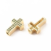 Rack Plating Brass Cubic Zirconia Beads KK-B051-06G-03-2