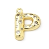 Brass Micro Pave Clear Cubic Zirconia Pendants KK-I476-02G-P-1