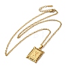 201 Stainless Steel Cable Chain Rectangle with Letter Pendant Necklaces NJEW-M070-01G-X-2