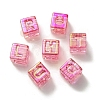 UV Plating Rainbow Iridescent Acrylic Beads OACR-K003-008D-1