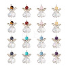 Fashewelry 16Pcs 8 Styles Natural & Synthetic Mixed Gemstone AB Color Acrylic Pendants G-FW0001-37-2