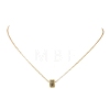Brass Micro Pave Black Cubic Zirconia Column Bead and Love Disc Pendant Cable Chain Necklaces NJEW-JN05767-4