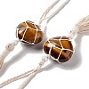 Natural Tiger Eye Pendant Decorations HJEW-E579-01F-2