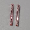 Silver Lined Glass Twist Bugle Beads GLAA-WH0039-11D-2