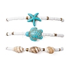 3Pcs Synthetic Turquoise Beads Stretch Bracelets for Women BJEW-JB13493-4