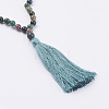 Nylon Tassel Pendant Necklaces NJEW-JN02075-2