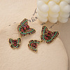 Butterfly Alloy & Rhinestone Dangle Stud Earrings FS-WGE670D-01-3