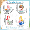 AHADERMAKER 12Pcs 4 Styles Mermaid Resin Display Decorations DJEW-GA0001-45-2