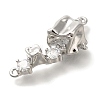 Brass Pave Clear Cubic Zirconia Connector Charms KK-K388-69P-2