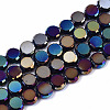 Electroplate Opaque Solid Color Glass Beads Strands EGLA-T020-07A-1