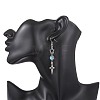 Star Alloy Synthetic Moonstone Bead Dangle Earrings EJEW-JE06790-3