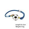 Sports 304 Stainless Steel Enamel Football Link Nylon Cord Slider Bracelets WG8FD6E-03-1