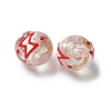 Luminous Handmade Enamel Gold Sand Glass Beads Strands LAMP-U004-08-5