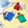 10Pcs Brocade Good Luck Fortune Drawstring Gift Blessing Bags PAAG-TADJ0001-01G-5