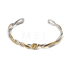 Duo Tone 304 Stainless Steel Twisted Open Cuff Bangles SA-CBA3E4B-03GP-4
