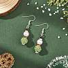 Christmas Handmade Polymer Clay Rhinestone Dangle Earrings EJEW-JE07518-02-1