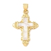 Brass & Natural White Shell Pendants SH-CBA6938-15G-01-1