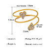 304 Stainless Steel Micro Pave Clear Cubic Zirconia Cuff Open Rings for Women WG6D6AE-05-1