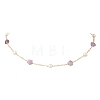 Natural Lepidolite Star & Natural Freshwater Pearl & Brass Link Chain Necklaces NJEW-JN05687-03-2