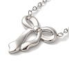 Non-Tarnish 304 Stainless Steel Cable Chain Bowknot Pendant Necklaces NJEW-Z041-03P-02-1