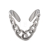 304 Stainless Steel Curb Chain Open Cuff Rings RJEW-Q011-02P-2