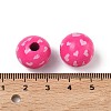 Valentine's Day Spray Painted & Printed Wood European Beads WOOD-L023-03E-3