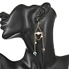 Paua Shell & Shell Pearl Dangle Earrings EJEW-JE07413-3