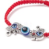 Resin Evil Eye & Alloy Braided Bead Bracelet BJEW-JB08487-4