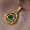 316 Surgical Stainless Steel with Dyed Synthetic Shell Triangle Pendant Necklaces for Women ZG7570-2