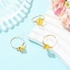 Natural Amber Beads Finger Rings RJEW-JR01038-5