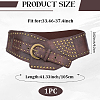 Retro Antique Bronze Alloy Rivets PU Leather Whide Waist Belts for Women AJEW-WH20098-075B-2