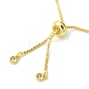 Cylinder Seed Beaded & Brass Heart Charm Box Chain Slider Bracelets for Women BJEW-JB10747-4