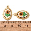 304 Stainless Steel & Cloth Embroidered Pendants FB-CBAFBAF-10G-02-3