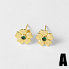 Brass & Cubic Zirconia Stud Earrings WGAF93C-01-1