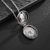 Alloy Acrylic Oval Photo Locket Pendant Necklaces for Women WGC3FDF-01-2