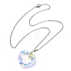 Clear AB Faceted Glass Heart Pendant 304 Stainless Steel Cable Chain Necklaces for Women NJEW-JN06176-3