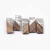 Transparent Resin & Walnut Wood Pendants RESI-Q210-007A-A02-1