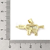 Rack Plating Brass Micro Pave Cubic Zirconia Pendants KK-C052-08C-G-3
