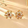Brass & Natural Tiger Eye Stud Earrings WG438B6-01-1