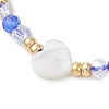 Adjustable Glass &  Natural Trochid Shell Beads Braided Bead Bracelets BJEW-MZ00322-4
