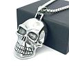 Hip Hop Style 304 Stainless Steel Skull Pendant Necklaces for Men JD7188-3