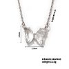 Brass Rhinestone Butterfly Pendant Necklaces for Women LS1858-3-1